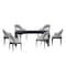 Manhattan Comfort 7-PieceRockaway 70.86 Dining Set with 6 Carrington Chairs in Black and Light Grey 6-DT02DC089AR-BKLG - alternate 7